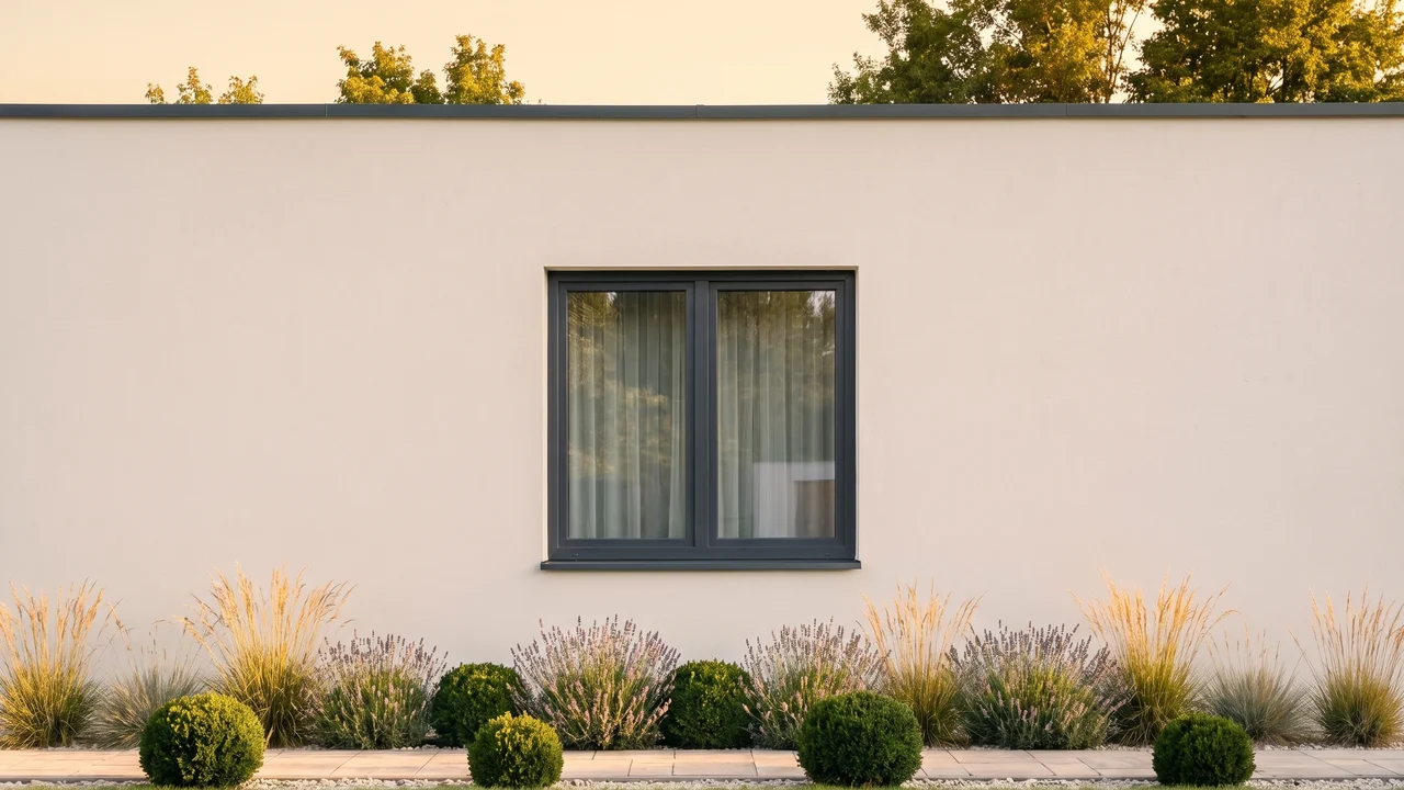 Haus mit BUDVAR Ecofutural Monoblock-Fenstern – Außenansicht