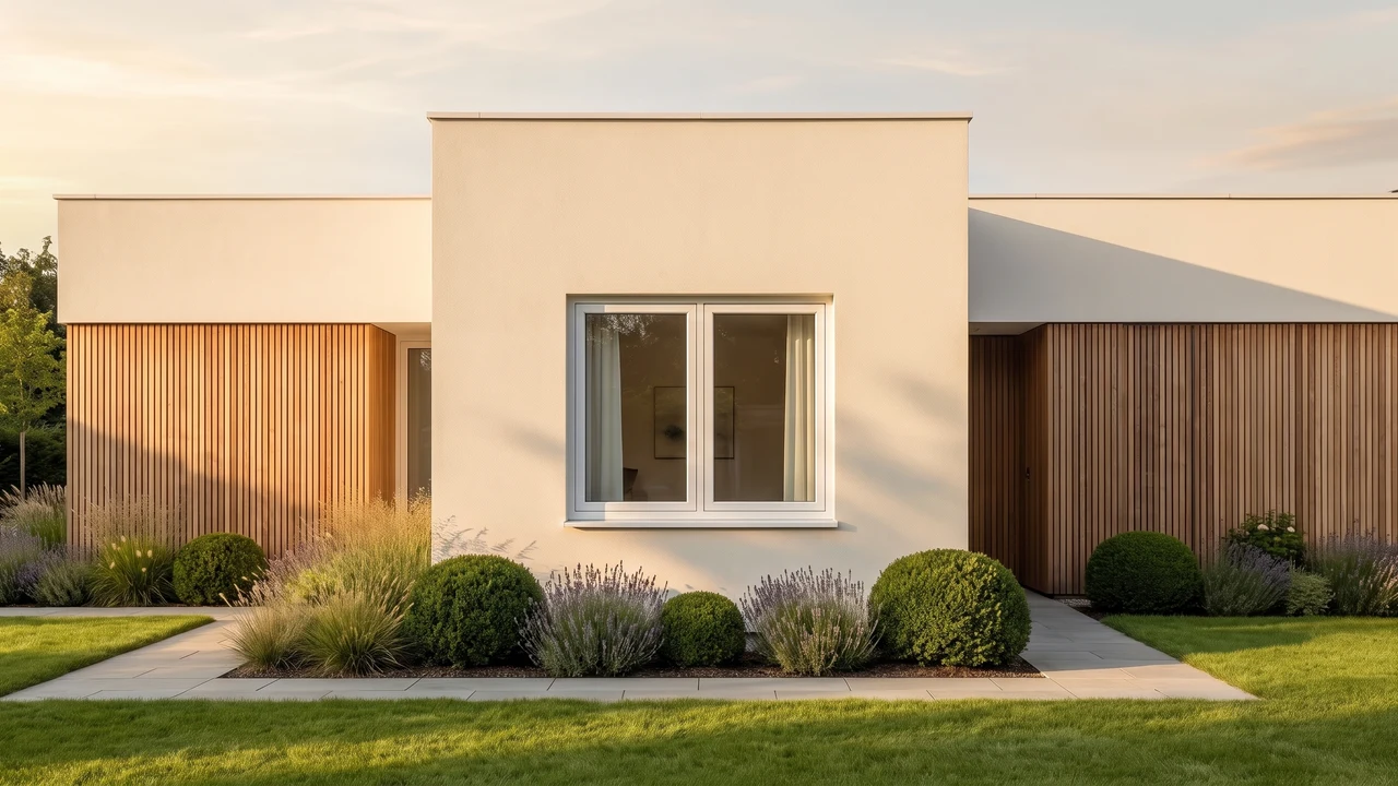 Haus mit BUDVAR Ecofutural Monoblock-Fenstern — Außenansicht