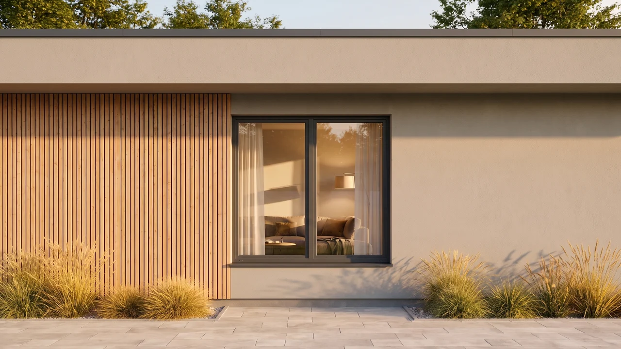 Haus mit BUDVAR Ecofutural OC Monoblock-Fenstern – Außenansicht