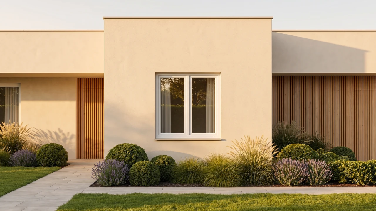 Haus mit BUDVAR Ecofutural OC Monoblock-Fenstern — Außenansicht