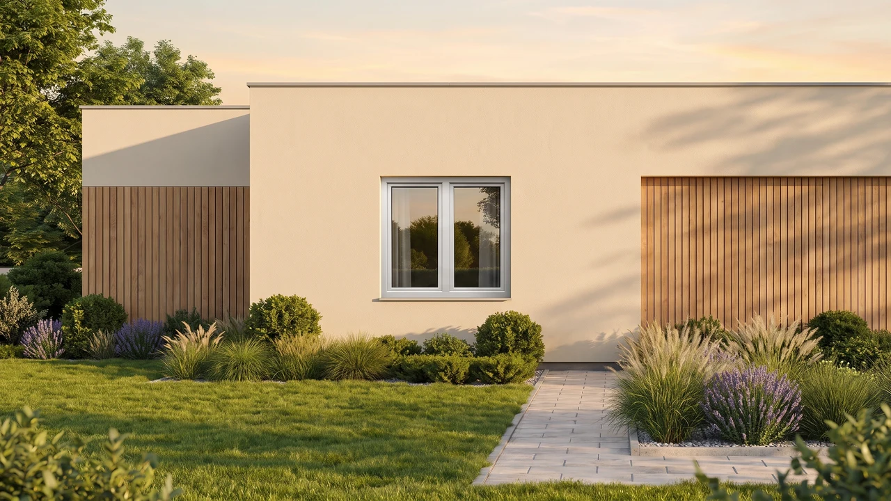 Haus mit BUDVAR T-Classic MONO-Fenstern — Außenansicht