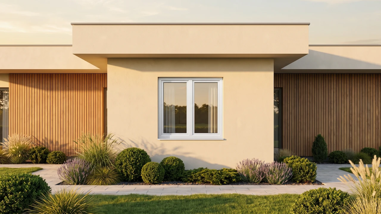 Haus mit BUDVAR T-Classic Slim Reno-Fenstern — Außenansicht